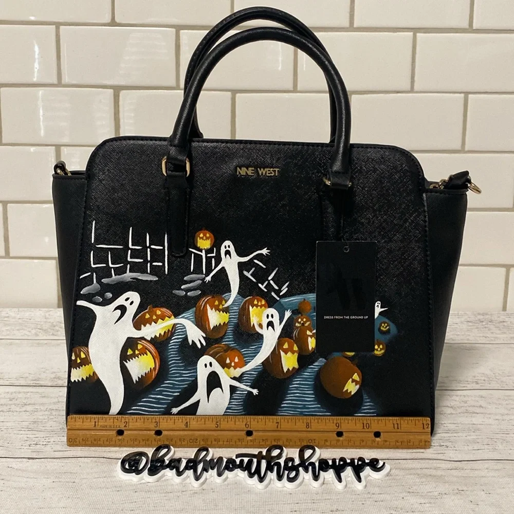 *Cup of Horror The Nightmare Before Christmas Pumpkin Patch Satchel Purse Bag - Picture 12 of 14